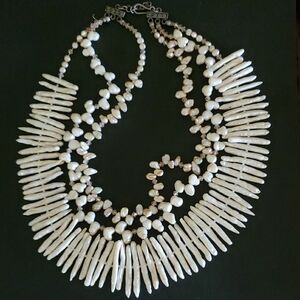 Stunning Cream Cultured Pearl 3-Strand Necklace